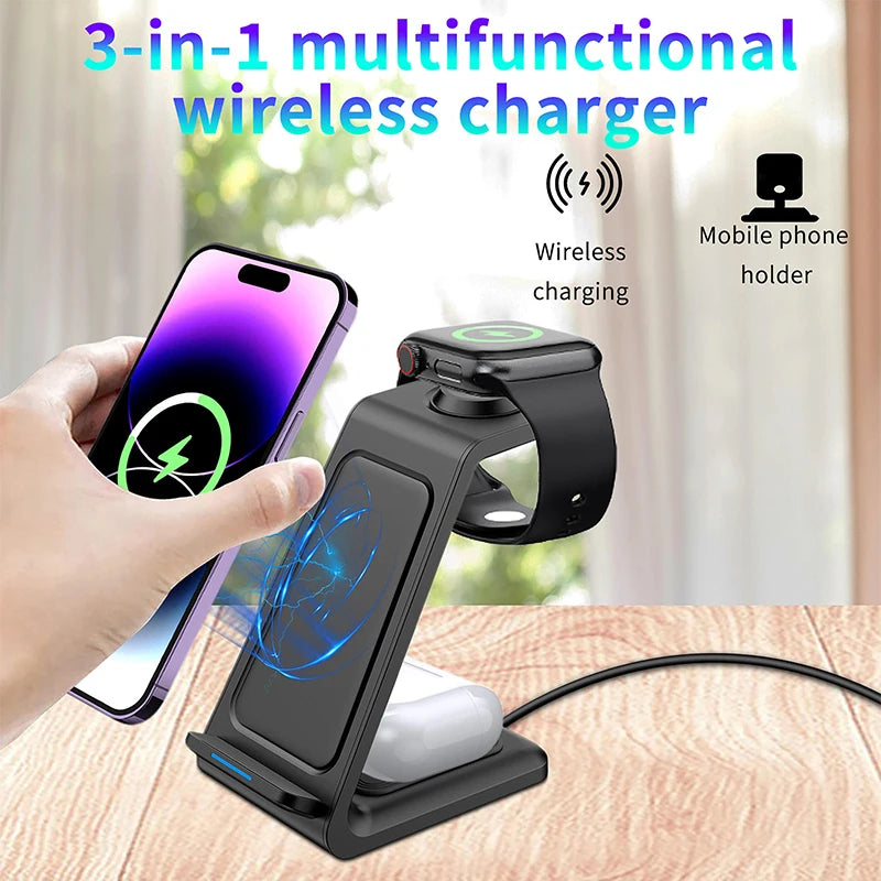 3-in-1 Wireless Charger 30W Fast Charging Station