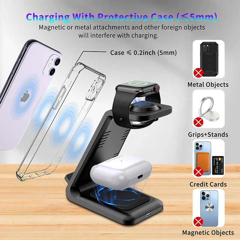 3-in-1 Wireless Charger 30W Fast Charging Station
